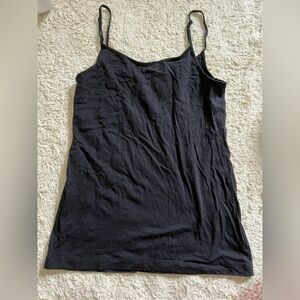 LOFT EUC Black Spaghetti Strap Tank Top Cotton Stretch​​